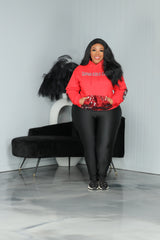 Red Sequin CC Sweatshirt