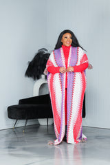 Red Mutli Color Tassel Cardigan