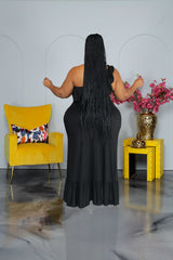 Black In Ruffle Dress