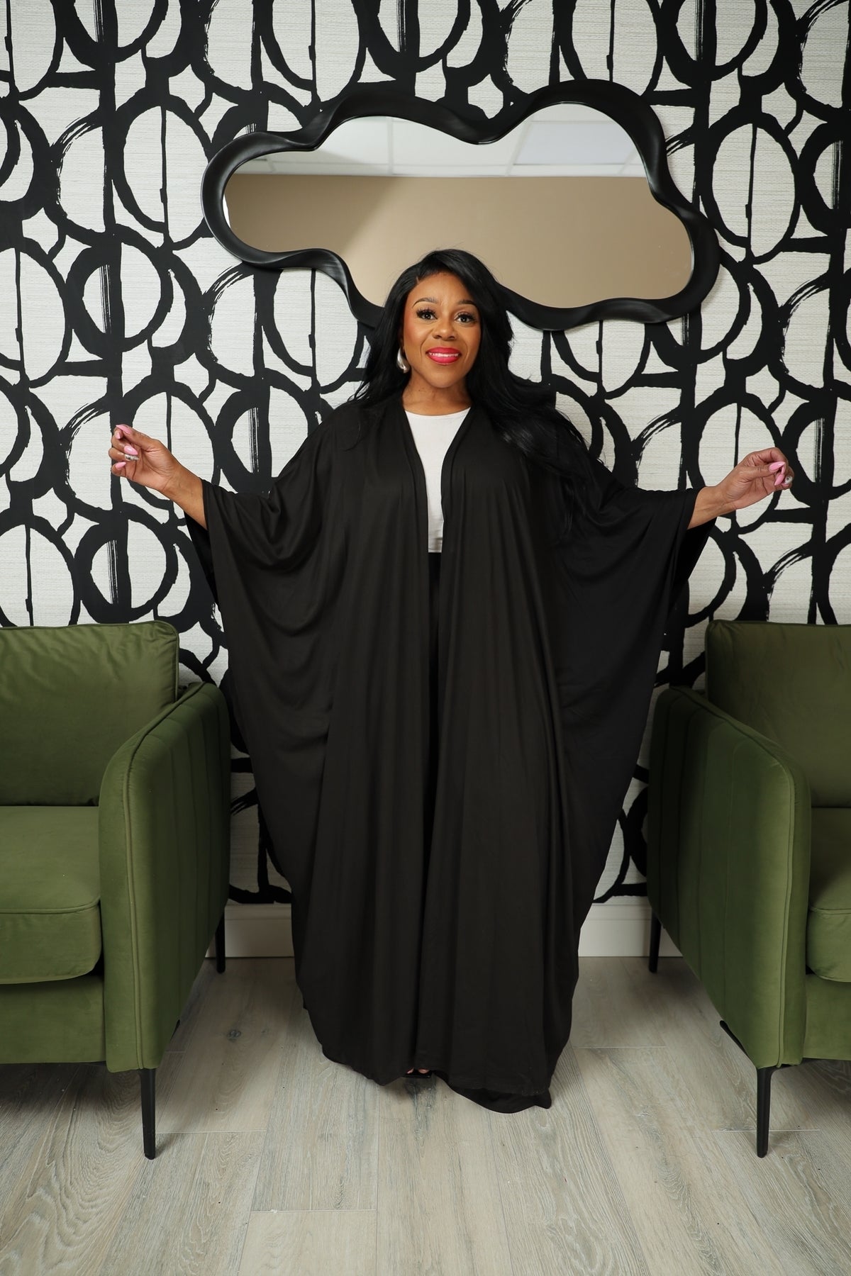 Black Demi Duster Set