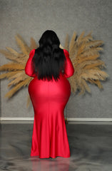 Red Twisted By The Waist Gown