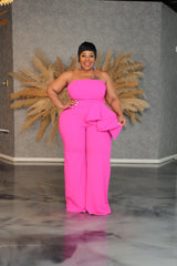 Pink Morgan Peplum Jumpsuit