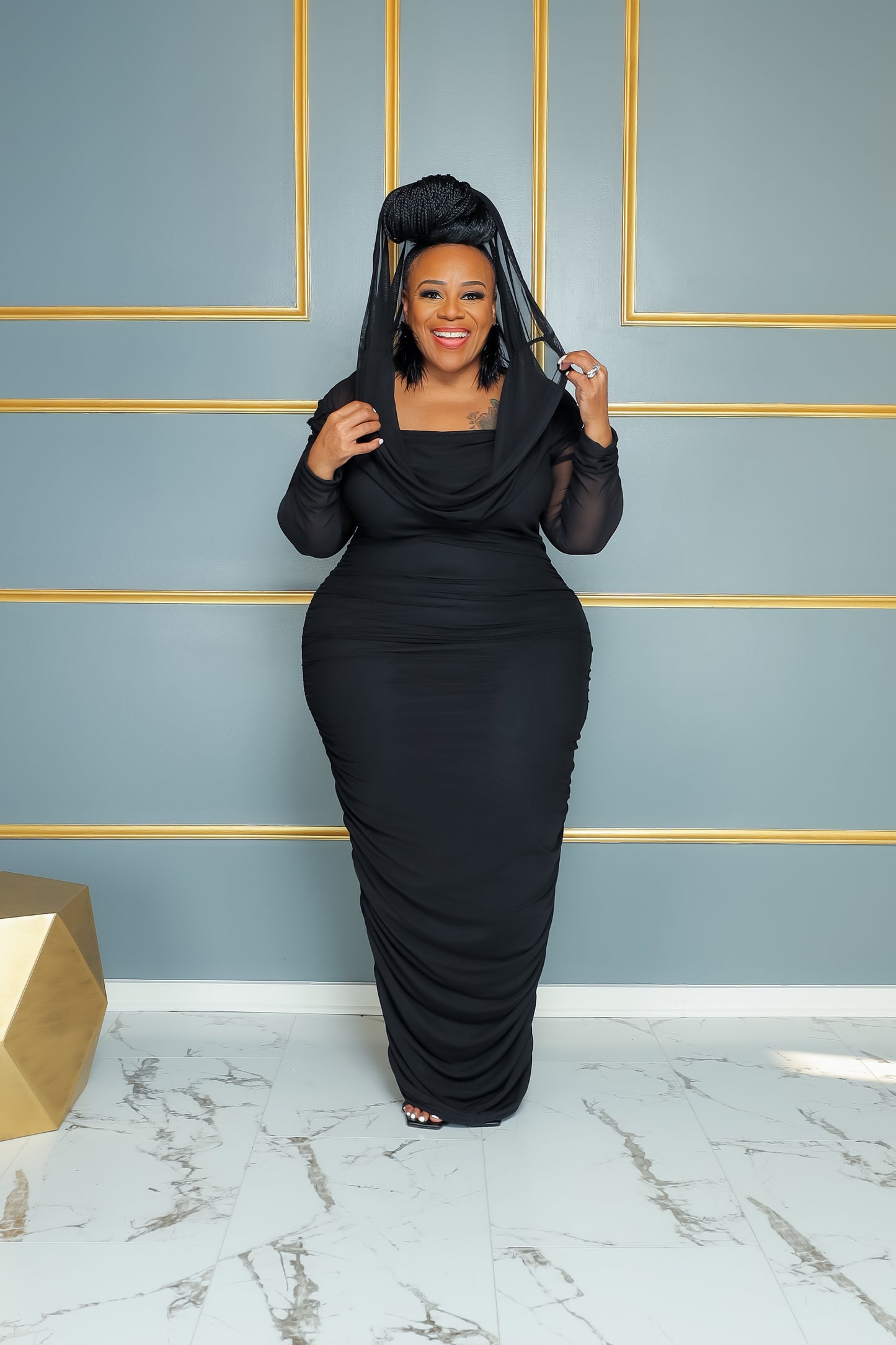 Black It's All Ruched Dress