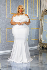 White Chella Feather Gown