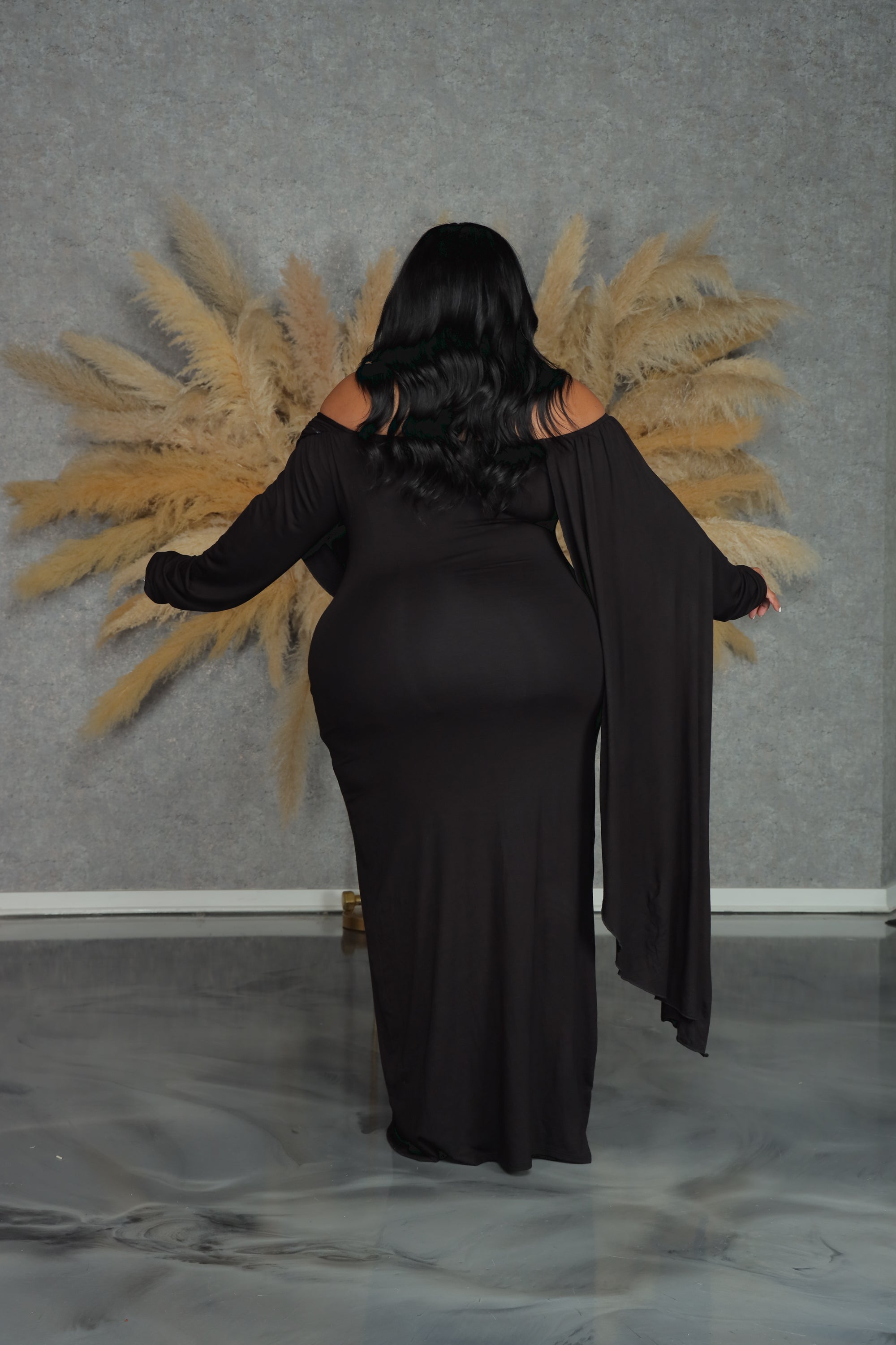 Black Layla Draped Gown