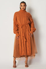 Rust That Girl Tulle Sweater Set