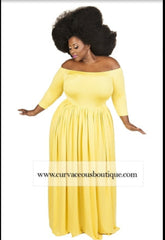 Yellow Off Shoulder Dress