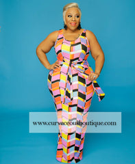 Wave Print Tank Dress