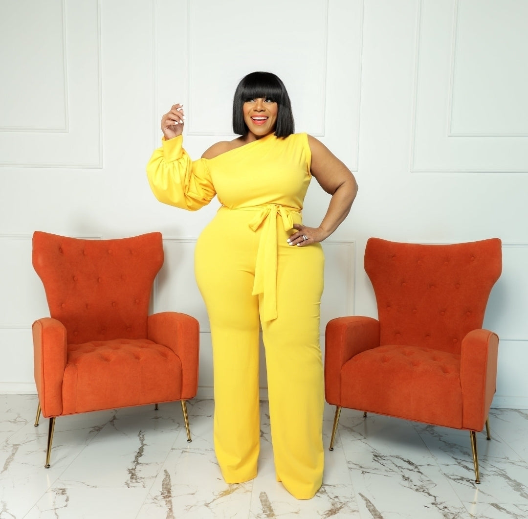 Yellow Unbalanced Jumpsuit