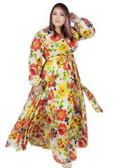 Floral Chiffon Maxi Dress