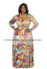 Yellow Print Maxi Dress