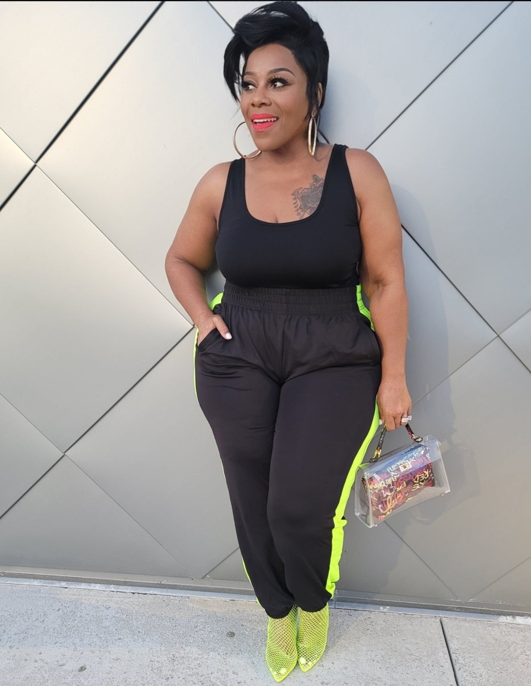 Black Side Kick Jogger Set