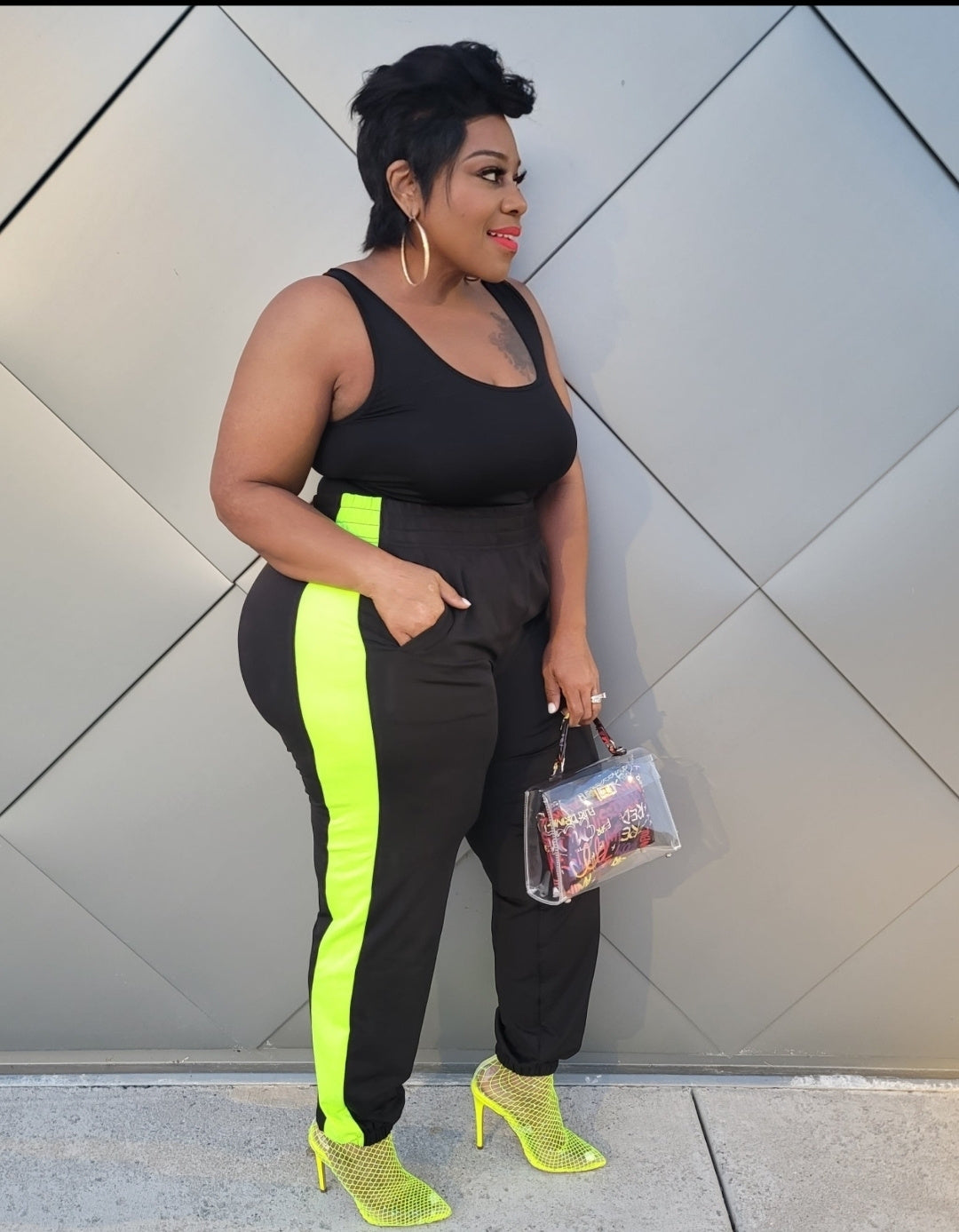 Black Side Kick Jogger Set