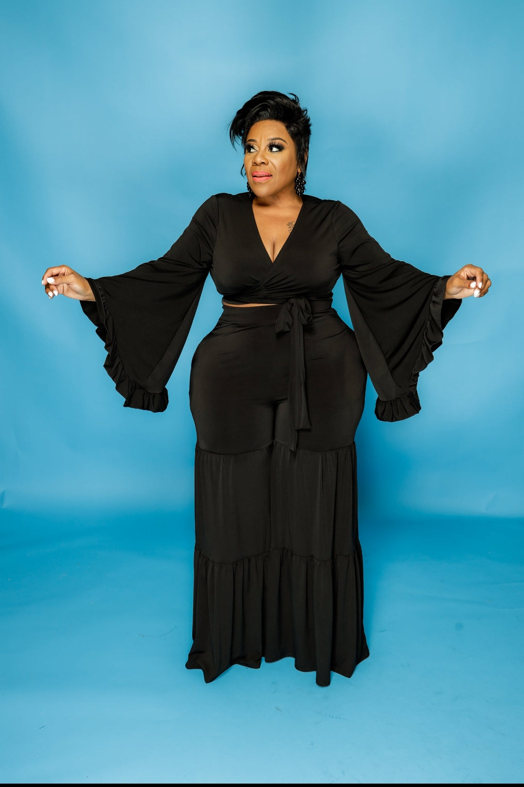 Black Chaka Pant set