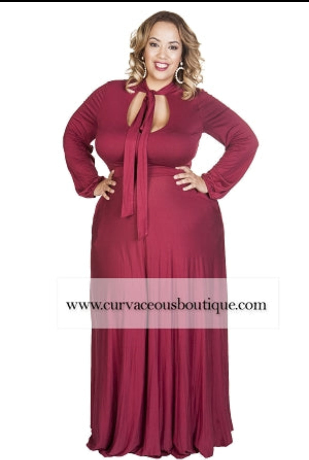Burgundy Bow Tie Dress