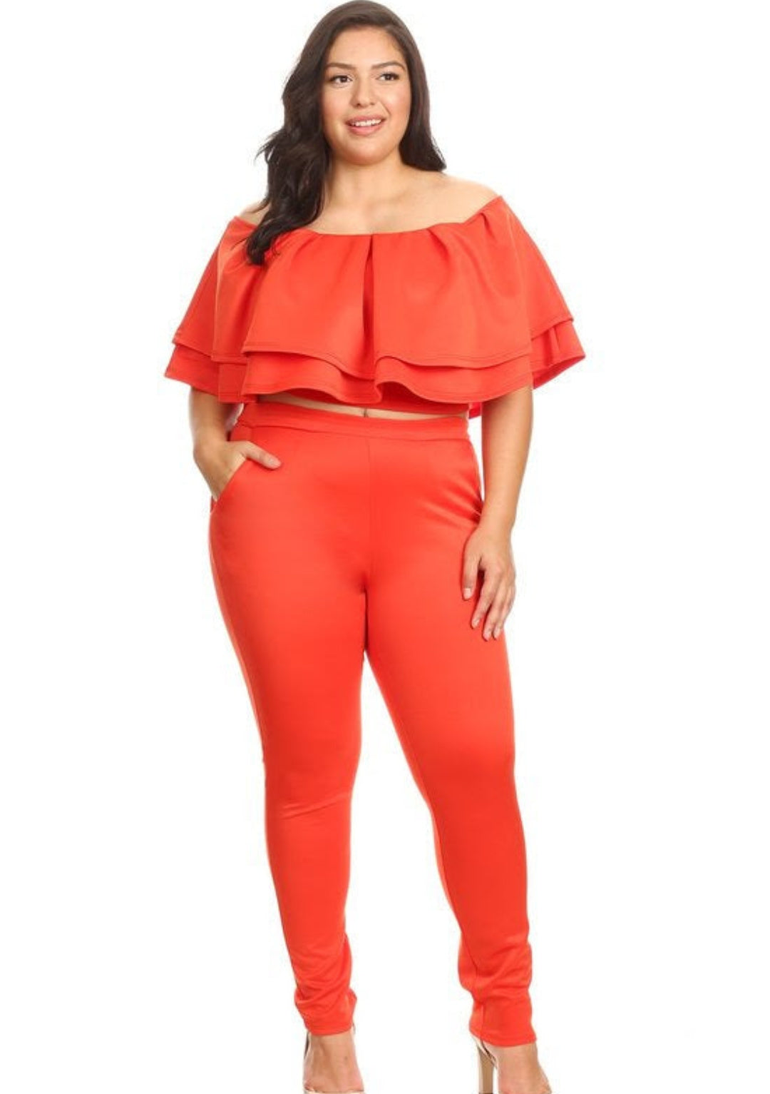Orange Tiered Pant Set