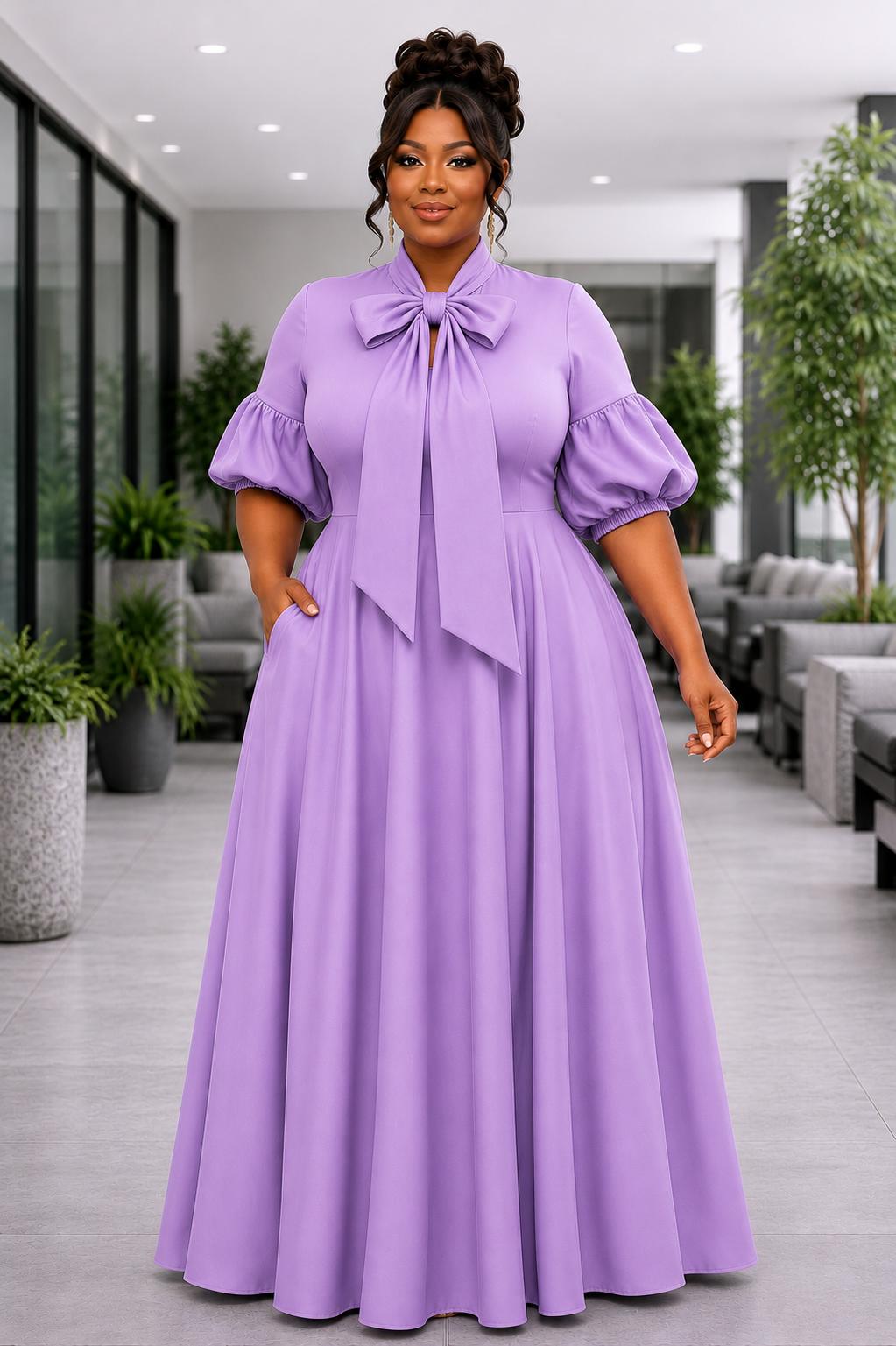 Lilac Dora Bow Tie Dress
