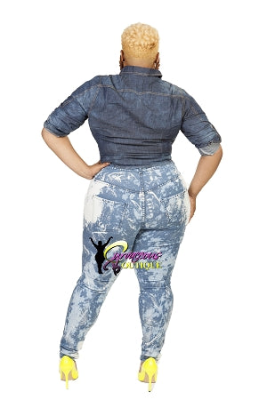 Bleach Open Knee High Waist Jeans