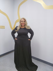 Black Pocket Maxi Dress