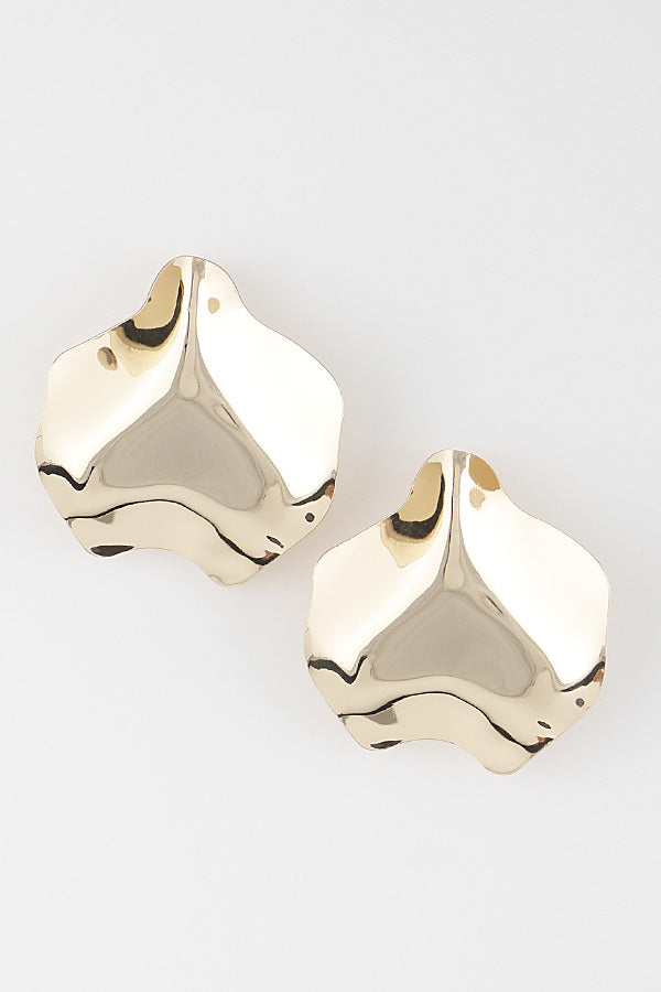 Gold Abstract Hammered Earrings