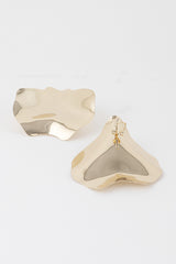 Gold Abstract Hammered Earrings