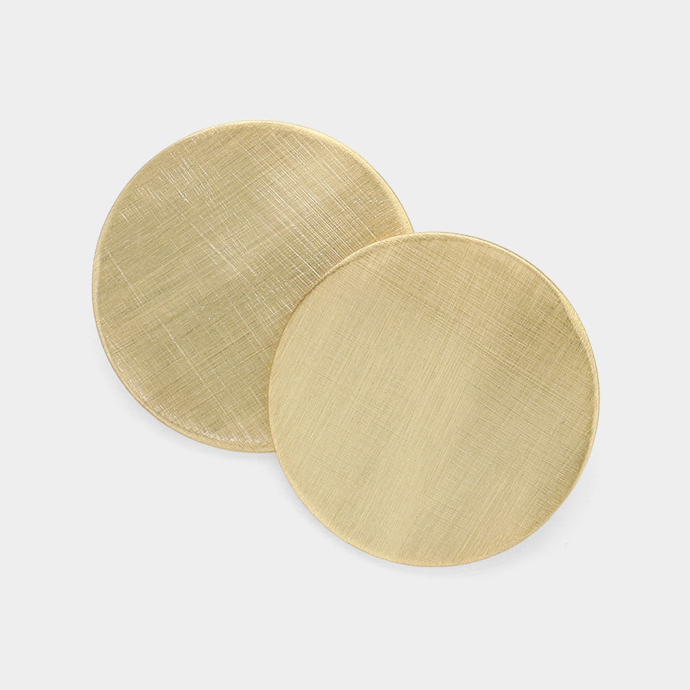 Circle Gold Brushed Earrings
