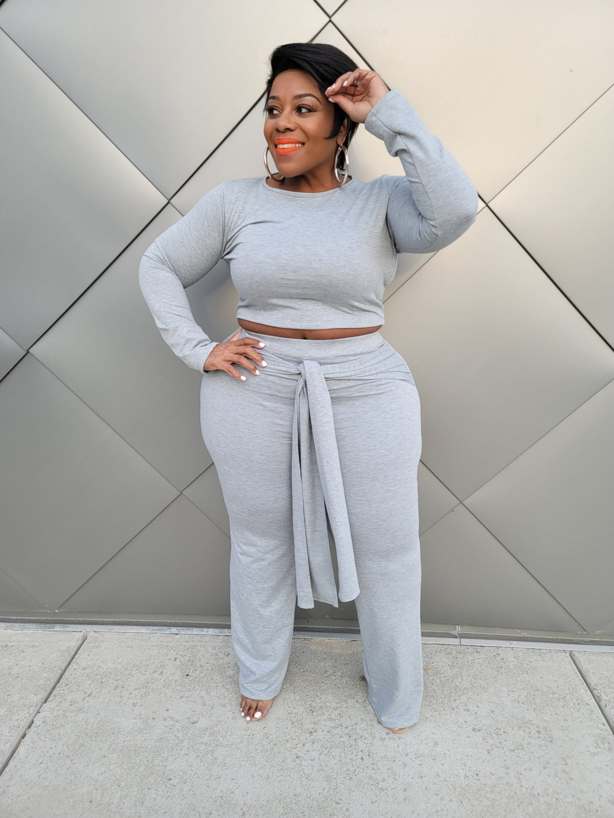 Grey Tied Around Set