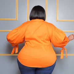 Orange Bishop Sleeve Top