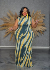 Yellow & Green Maxi Dress