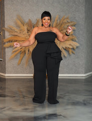 Black Morgan Peplum Jumpsuit