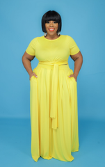 Yellow Tie Skirt Set