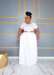 White Tie Skirt Set