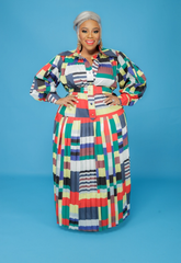 Pleated In Print Dress