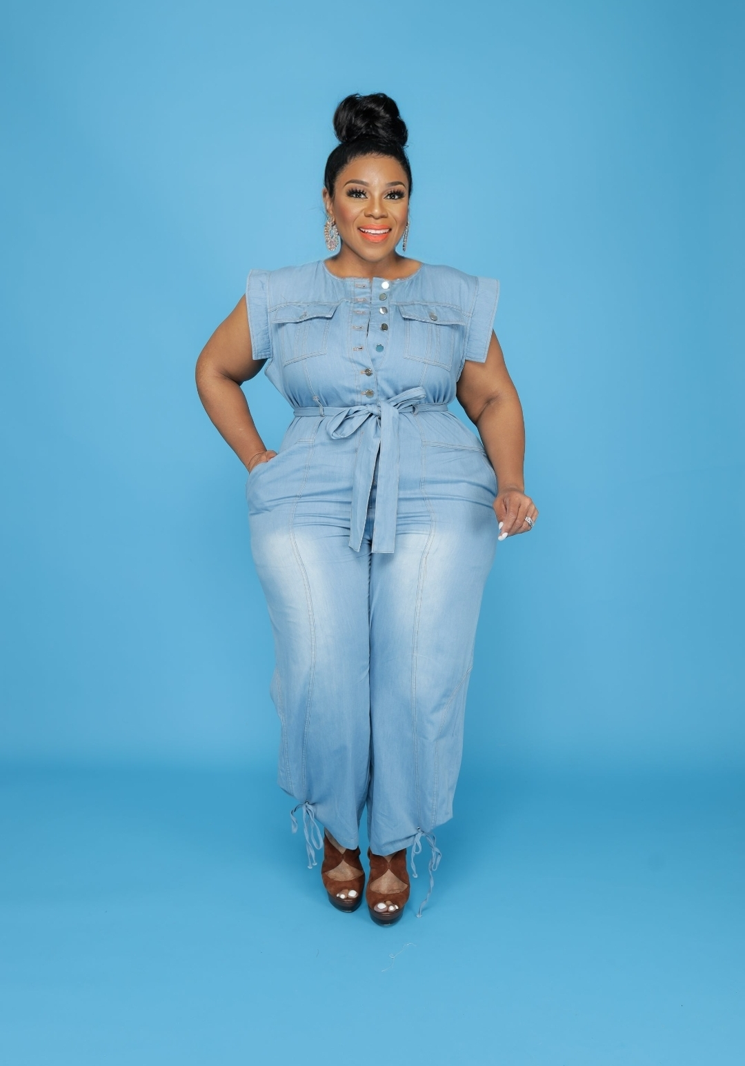 Light Blue Denim Jumpsuit