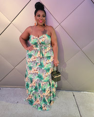 Green Zebra Print Dress