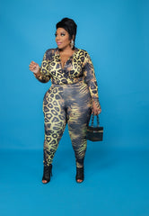 Yellow Print Bodysuit Set