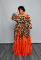 Orange Animal Print Dress