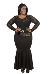 Black Lace Top Gown
