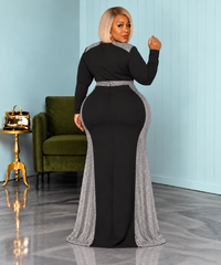 Black Glam Side Gown