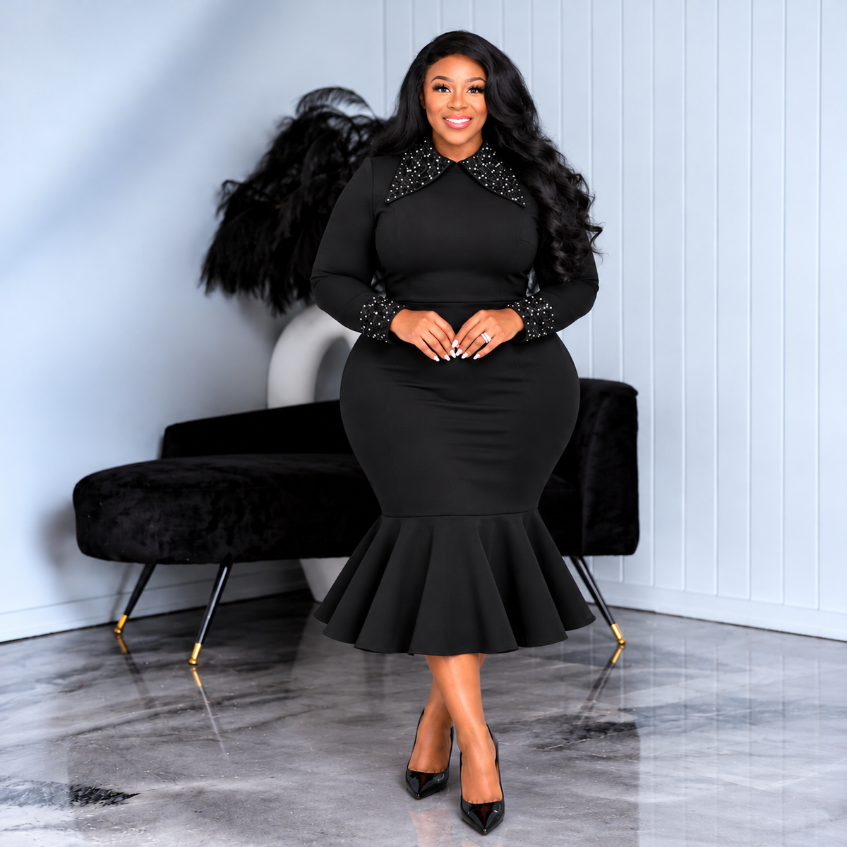 Black Honor Mermaid Dress