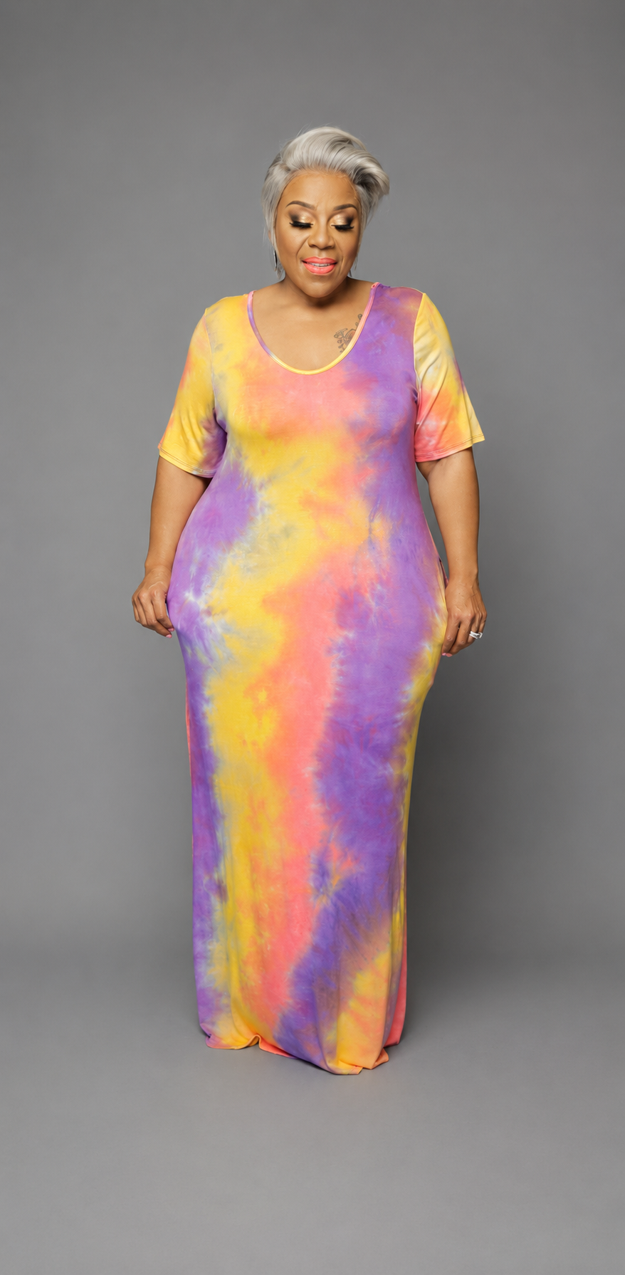 Yellow Tye Dye Dress