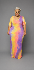 Yellow Tye Dye Dress