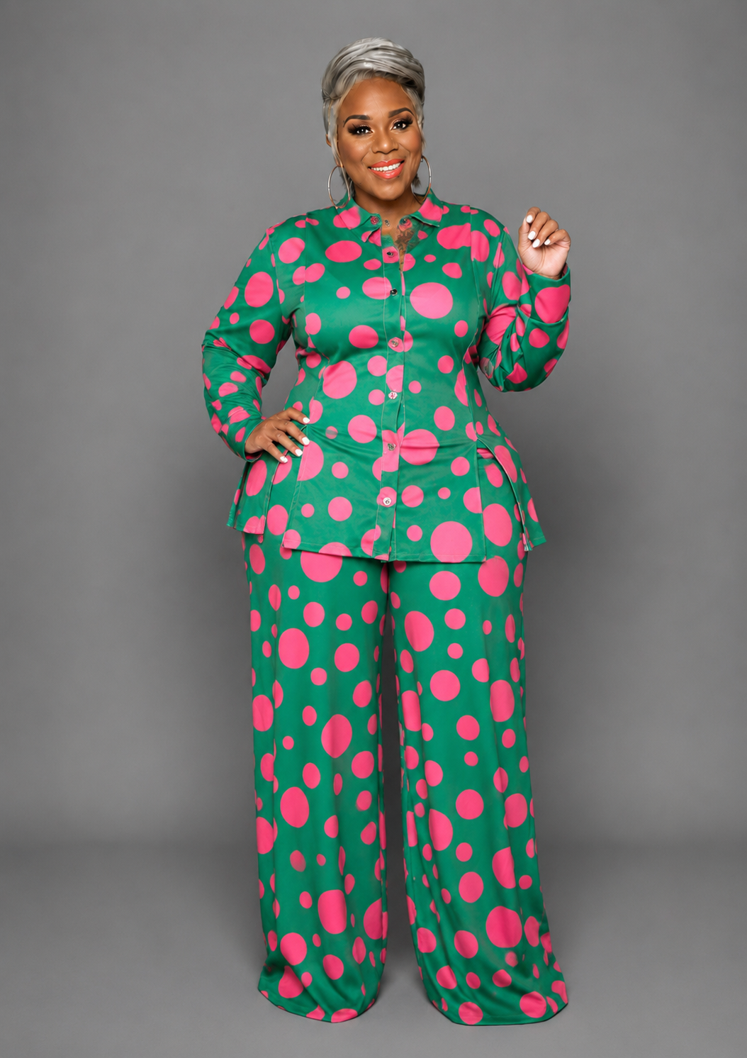 Green & Pink Dot Set