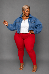 Blue Crop Denim Jacket