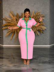 Green Center Line Dress