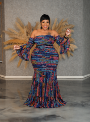 Kelly Print Ruch Dress