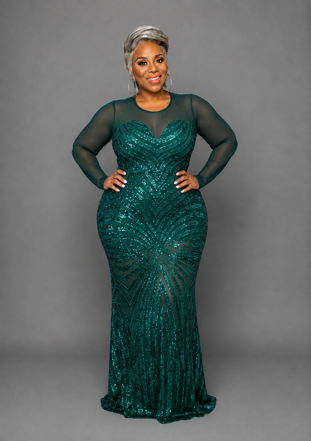 Green Haley Sequin Dress