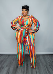Colorful Streak Pant Set