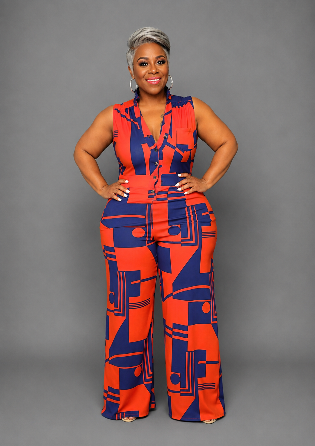 Orange Abstract Jumpsuit