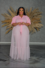 Pink Tulle Maxi Top